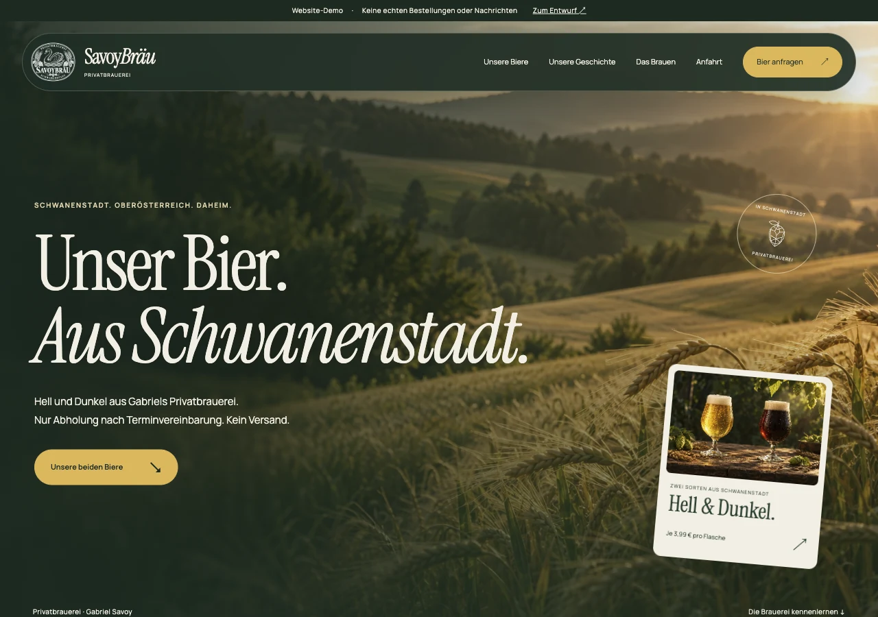 SavoyBräu — HOSTED WEBSITE DEMO