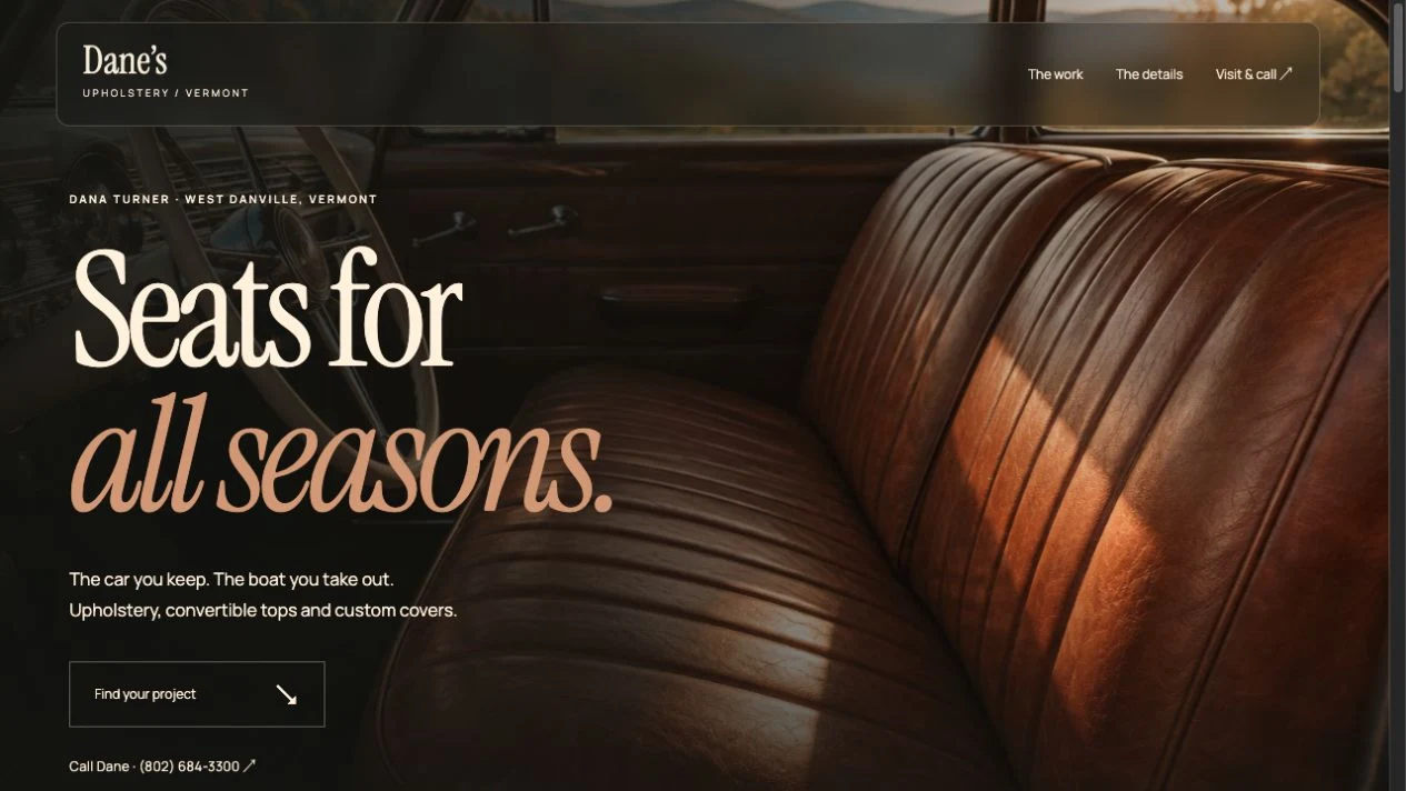 Dane’s Upholstery — Open demo